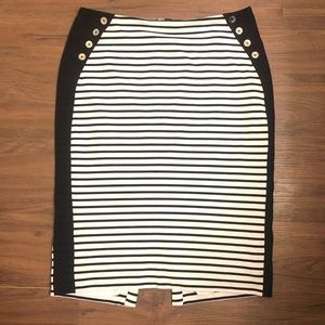 White House Black Market Striped Pencil Fit Skirt
